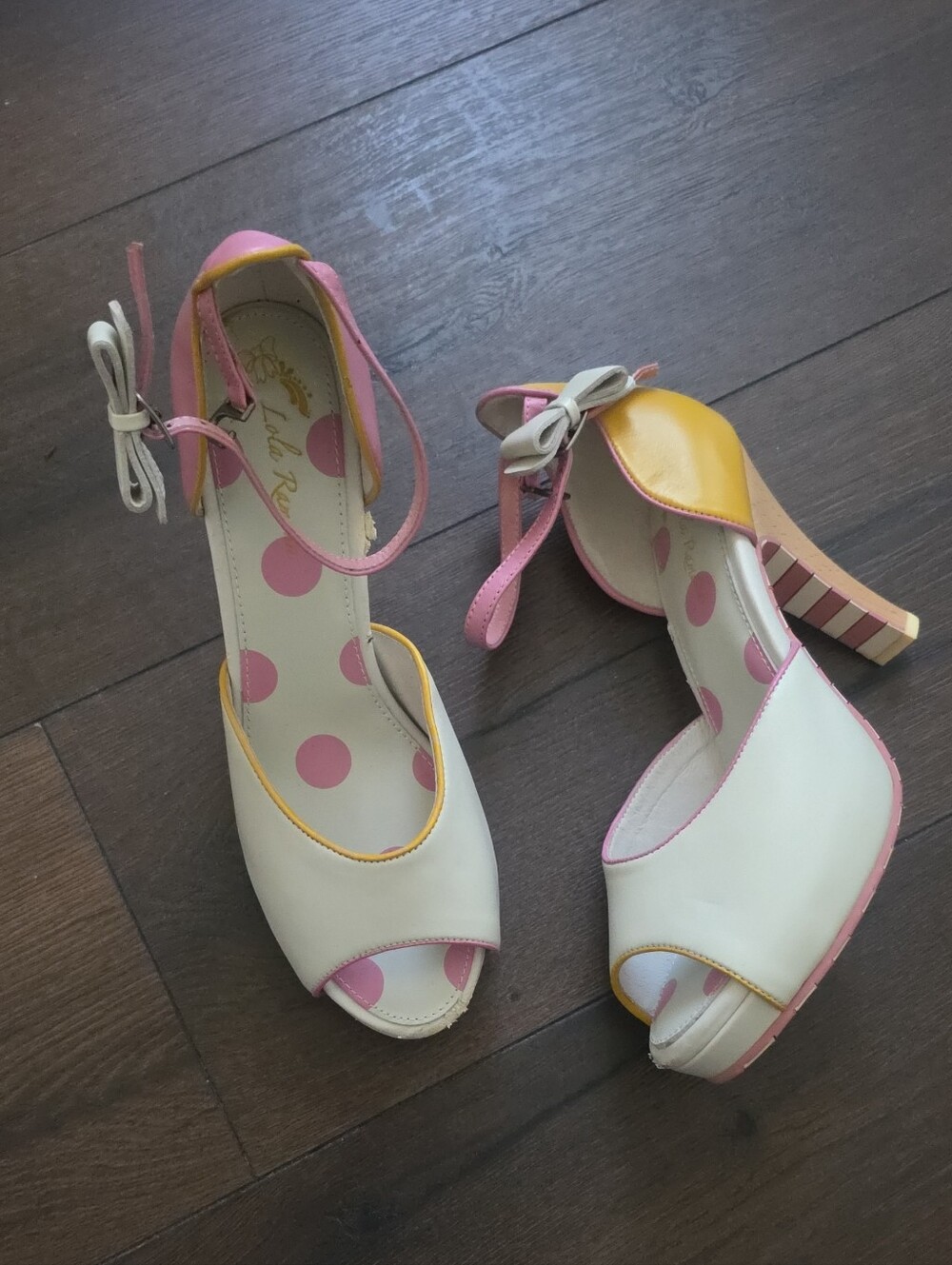 Lola Ramona Angie sandals Polka Dot Whimsical Heel